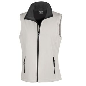 Result Womens/Ladies Softshell Body Warmer / White/Black